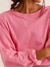 Pink Long Sleeve Crop Top for Women Woman T Shirts