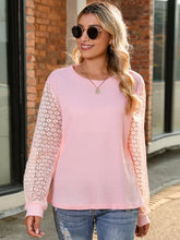 Pink Long Sleeve Lace Blouse for Women
