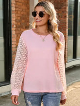 Pink Long Sleeve Lace Blouse for Women Woman T Shirts