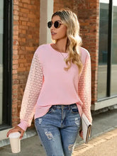 Pink Long Sleeve Lace Blouse for Women Woman T Shirts
