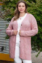 Pink Long Sleeve Open Knit Cardigan for Women Woman Outerwear