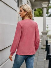 Pink Long Sleeve V Neck Blouse for Women