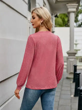 Pink Long Sleeve V Neck Blouse for Women Woman T Shirts