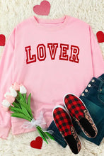 Pink lover round neck dropped shoulder sweatshirt with long sleeve length