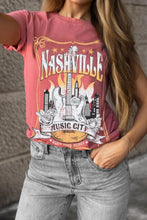 Pink Nashville Music City Graphic Tee for Women Burnt Coral