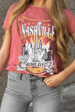 Pink Nashville Music City Graphic Tee for Women