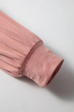 Pink Neck Long Sleeve Top and Blue Jeans Set for Women Woman Bodysuits