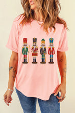 Pink Nutcracker Round Neck Short Sleeve T Shirt for Women Blush Pink