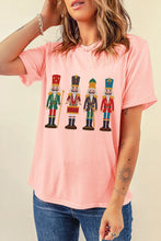 Pink Nutcracker Round Neck Short Sleeve T Shirt for Women