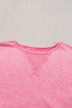 Pink Oversized Short Sleeve Cotton Blend T-Shirt for Women