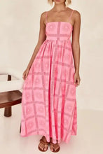 Pink Patterned Maxi Sundress with Ruched and Smocked Details Pink Maxi Dresses