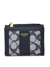 Pink Patterned Mini PU Leather Wallet with Size Conversion Details Dark Navy One Size Wallets