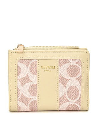 Pink Patterned Mini PU Leather Wallet with Size Conversion Details Cream One Size