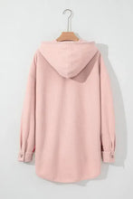 Pink Plaid Oversized Fleece Hoodie with Drawstring and Pockets