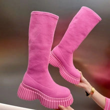 Pink Platform Knee High Boots for Women