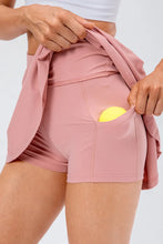 Pink Pleated Athletic Skort for Women Stretchy Tennis Skirt