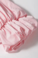 Pink Puff Sleeve Top with Denim Skort for Women Woman T Shirts