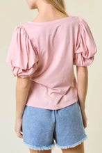 Pink Puff Sleeve Top with Denim Skort for Women Woman T Shirts