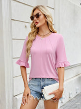 Pink Ruffle Sleeve Top for Women Pink