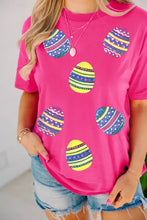 Pink Sequin Easter Egg T-Shirt for Women Woman T Shirts