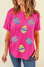 Pink Sequin Easter Egg T-Shirt for Women Woman T Shirts