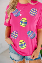 Pink Sequin Easter Egg T-Shirt for Women Woman T Shirts