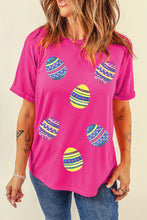 Pink Sequin Easter Egg T-Shirt for Women