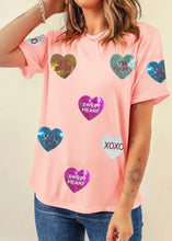 Pink Sequin Heart T-Shirt for Women Woman T Shirts