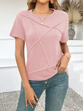 Pink Short Sleeve Crisscross T Shirt for Women Woman T Shirts