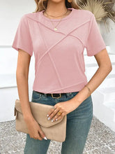 Pink Short Sleeve Crisscross T Shirt for Women Woman T Shirts