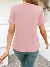 Pink Short Sleeve Crisscross T Shirt for Women Woman T Shirts