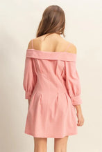 Pink Spaghetti Strap Mini Dress with Buttons and Pockets