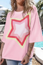 Pink Star Patterned Cotton T Shirt for Women Woman T Shirts