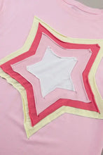 Pink Star Patterned Cotton T Shirt for Women Woman T Shirts