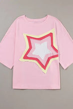 Pink Star Patterned Cotton T Shirt for Women Woman T Shirts