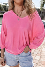 Pink Striped Off Shoulder Long Sleeve Top for Women
