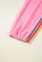 Pink Sweatpants with Rainbow Side Stripes for Women Woman Leggings
