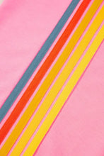 Pink Sweatpants with Rainbow Side Stripes for Women Woman Leggings