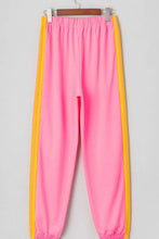 Pink Sweatpants with Rainbow Side Stripes for Women