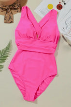 Pink Swimsuit with Crisscross Chest Removable Padding and Sun Hat Swimwear