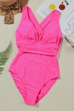 Pink Swimsuit with Crisscross Chest Removable Padding and Sun Hat