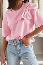 Pink T-Shirt with Bow Detail for Women Blush Pink
