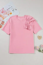 Pink T-Shirt with Bow Detail for Women Woman T Shirts