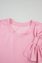 Pink T-Shirt with Bow Detail for Women