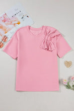 Pink T-Shirt with Bow Detail for Women