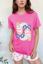 Pink T-Shirt with Cowboy Boot Graphic for Women Fuchsia Pink