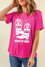 Pink T-Shirt with Cowboy Boot Graphic for Women Woman T Shirts