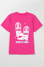 Pink T-Shirt with Cowboy Boot Graphic for Women