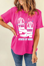 Pink T-Shirt with Cowboy Boot Graphic for Women
