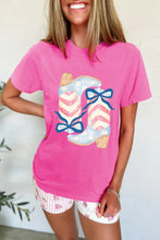 Pink T-Shirt with Cowboy Boot Graphic for Women